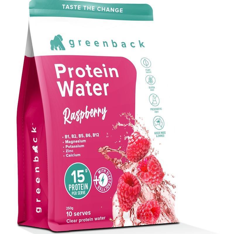 Load image into Gallery viewer, Greenback Protein Water Raspberry 250g 1Pack
