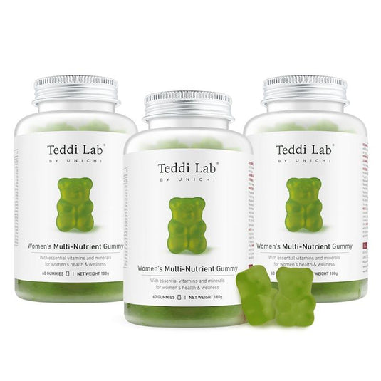 Teddi Lab by Unichi Women's Multi-Nutrient Gummy 60s x3 - Energy Production & General Wellbeing Pack