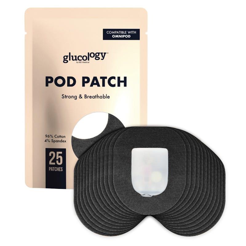 Load image into Gallery viewer, Glucology 25 Pack CGM Patches for Omnipod Black
