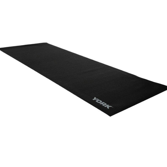 York PVC Yoga Mat with Carrying Strap (Black) One Size