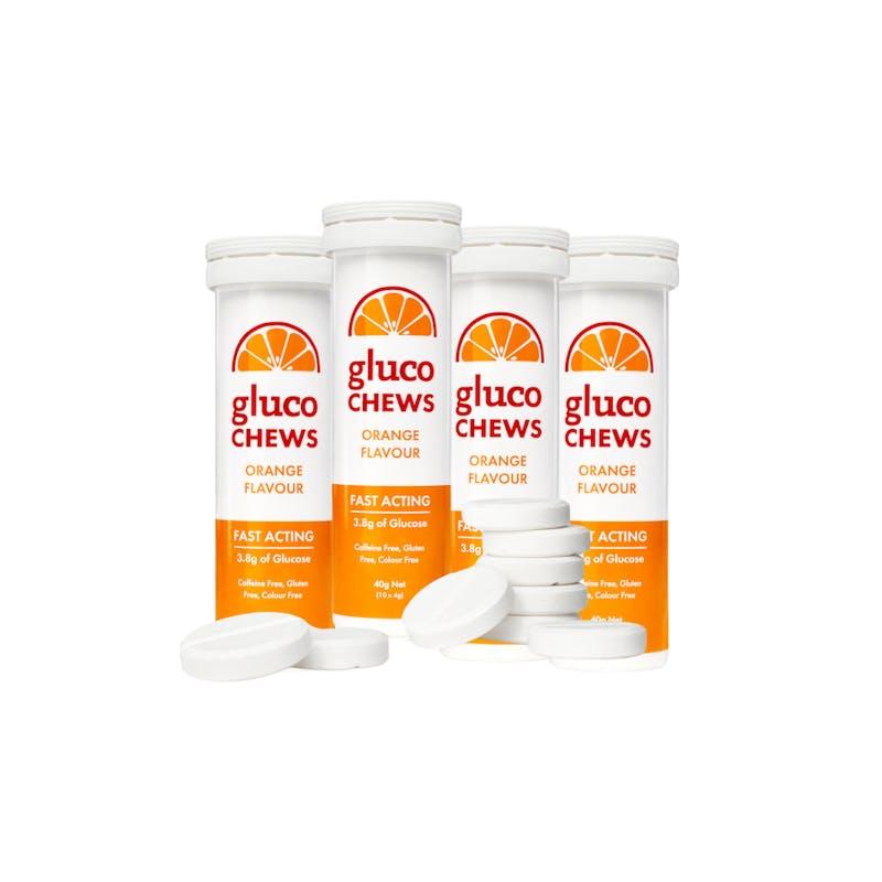 Load image into Gallery viewer, Glucology Fast Acting Glucochews 4 Tube, 10 Chews per tube, Orange (4x10)
