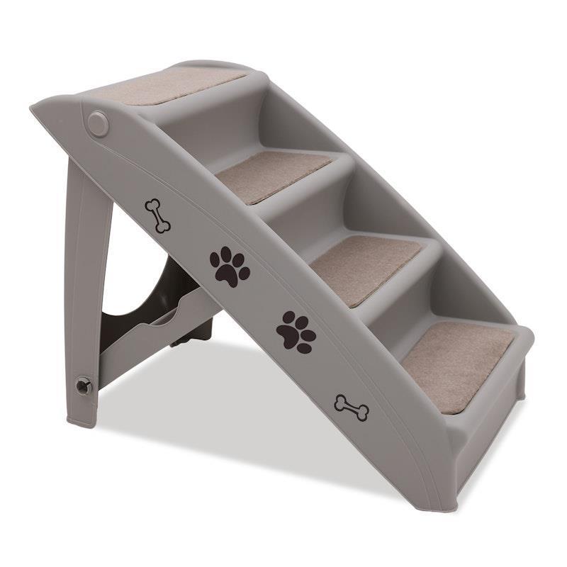 Load image into Gallery viewer, Furtastic 50cm Foldable Pet Stairs Ramp Grey
