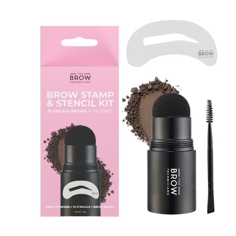 Load image into Gallery viewer, TBT Cosmetics Eyebrow Powder Stamp and Stencil Kit Taupe
