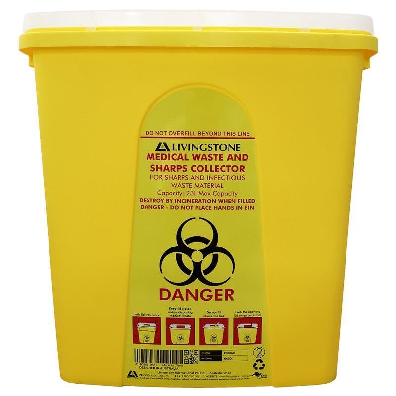 Load image into Gallery viewer, Livingstone Needles Sharps Waste Collector 23L
