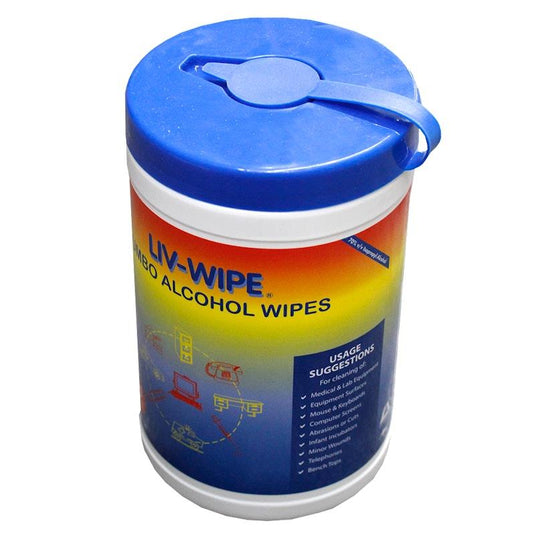Liv-Wipe Antibacterial 70% Isopropyl Alcohol Wipes 75 Wipes 1tub