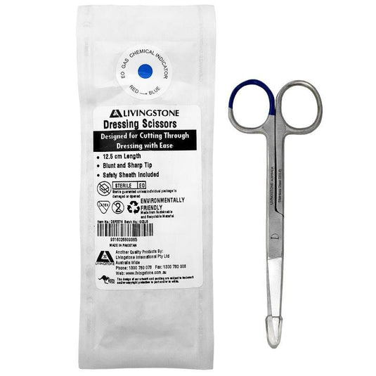 Livingstone Dressing Surgical Scissors Sharp Blunt Straight 12.5cm 1unit