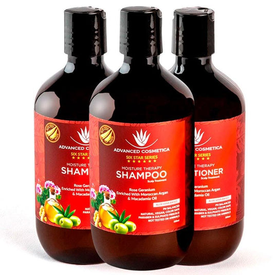 Advanced Cosmetica Six Star Series Moisture Therapy  shampoo x2 Conditioner x1 (500ml) Triple Pack
