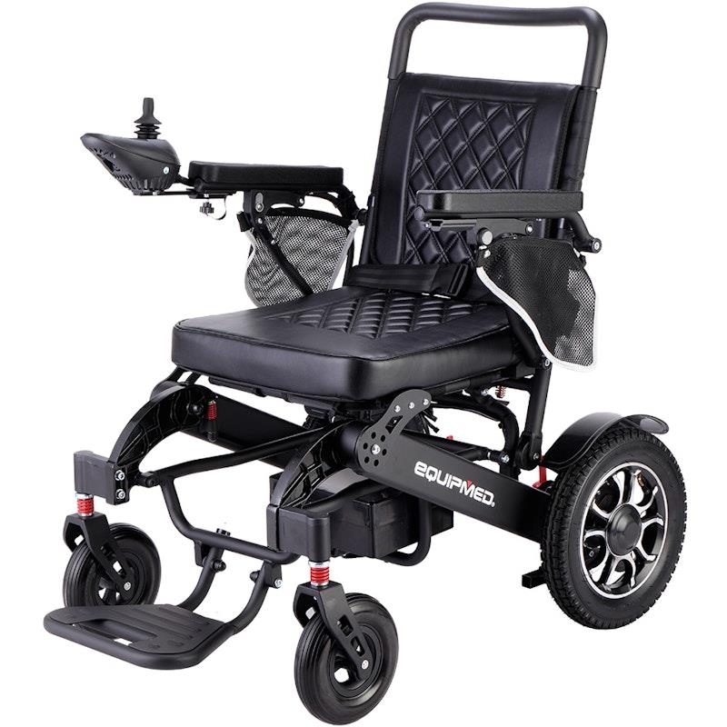 Load image into Gallery viewer, Equipmed Electric Folding Wheelchair Longrange Aluminium Frame Black
