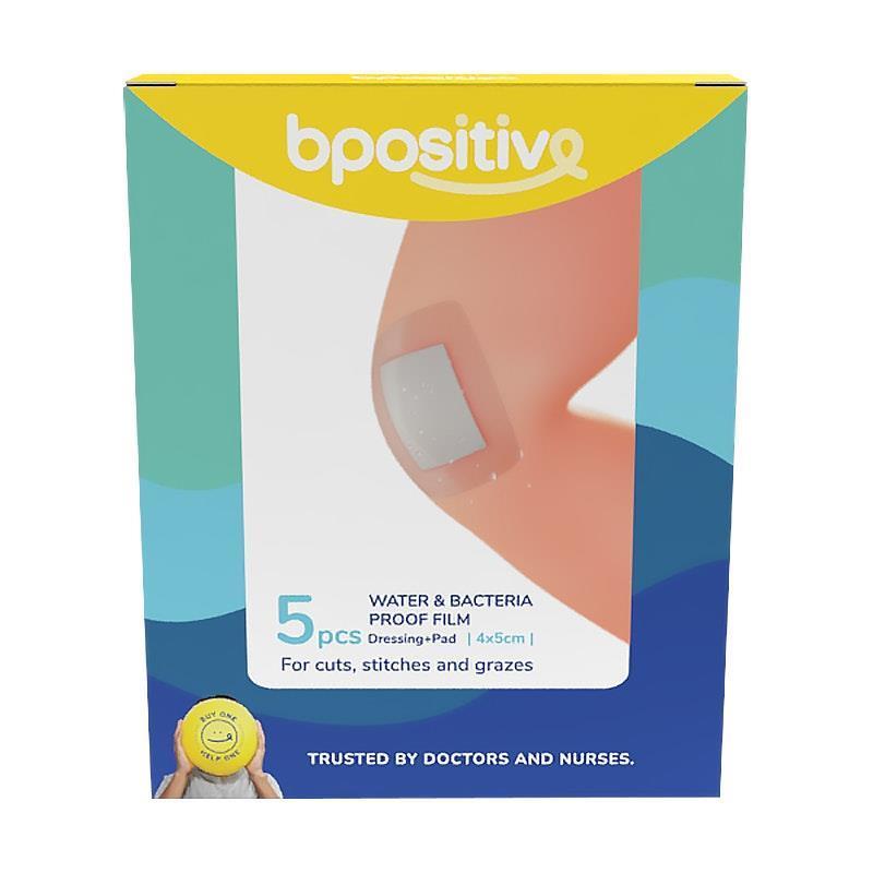 Load image into Gallery viewer, bpositive Water &amp; Bacteria-Proof Dressing + Pad 4x5cm 2Pack
