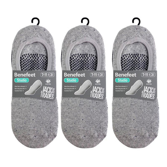 Benefeet 9 Pairs of Men's Studio Socks with Terry Lining & Non-Slip - Nep Yarn Size 7-11