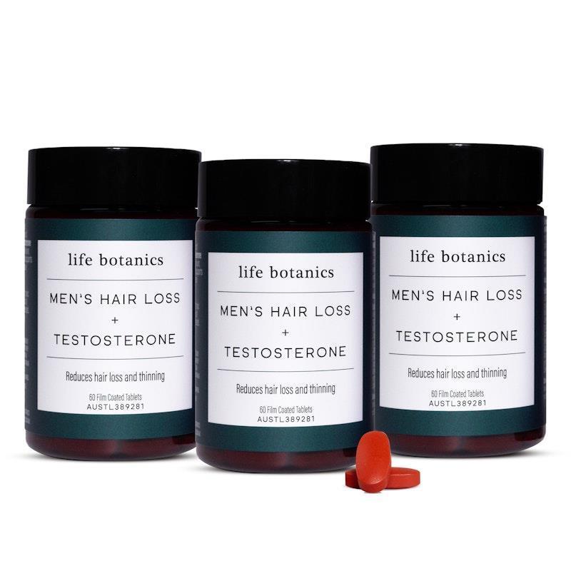 Load image into Gallery viewer, Life Botanics Men's Hair Loss + Testosterone 3x60 Pack
