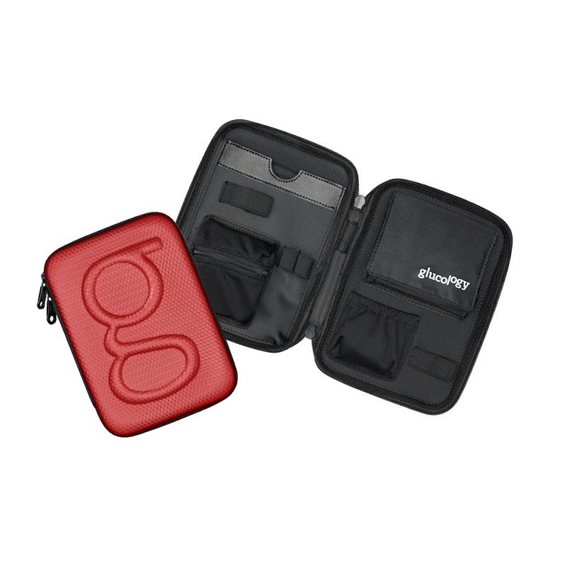 Load image into Gallery viewer, Glucology Travel Classic Case for Blood Glucose Monitors and Insulin Pens Red
