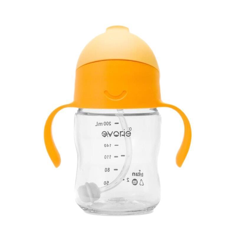 Load image into Gallery viewer, Evorie Tritan Baby 360 Straw Water Bottle Sippy Cup 200mL, Apricot 1Unit
