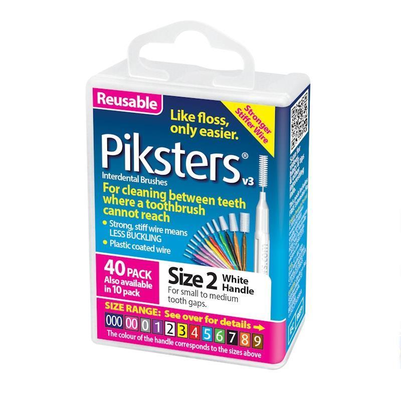 Load image into Gallery viewer, Piksters Interdental Brushes White Size 2 40pk
