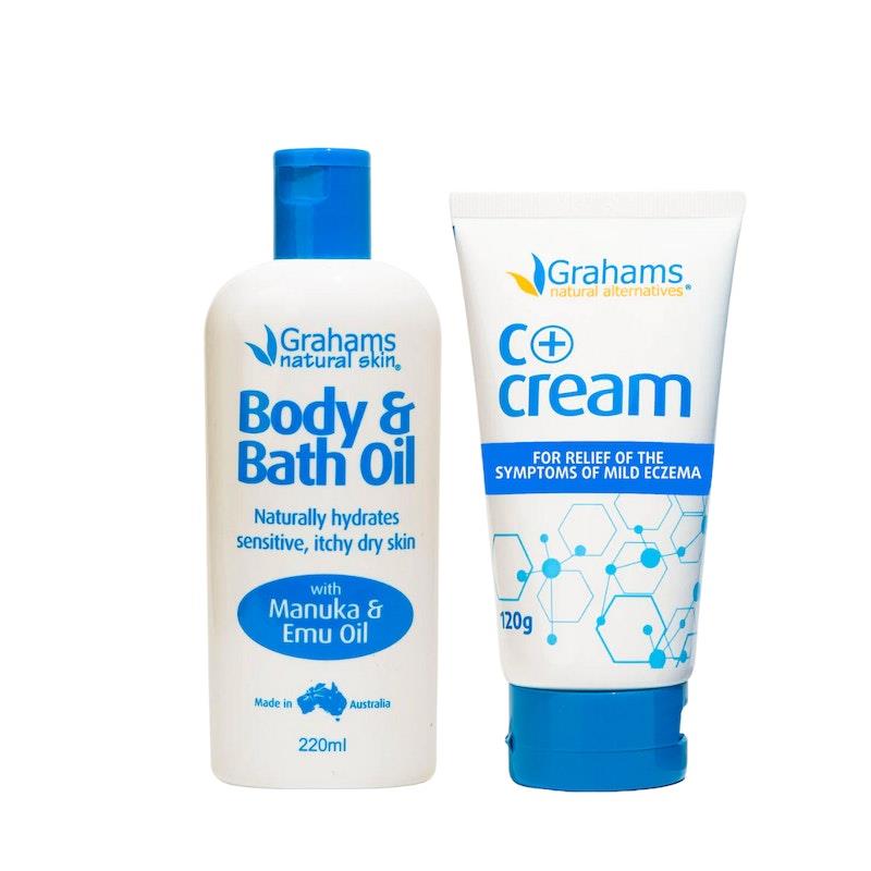 Load image into Gallery viewer, Grahams Natural Itchy Skin Care Pack C+ 120g / Bath Oil 200ml PACK
