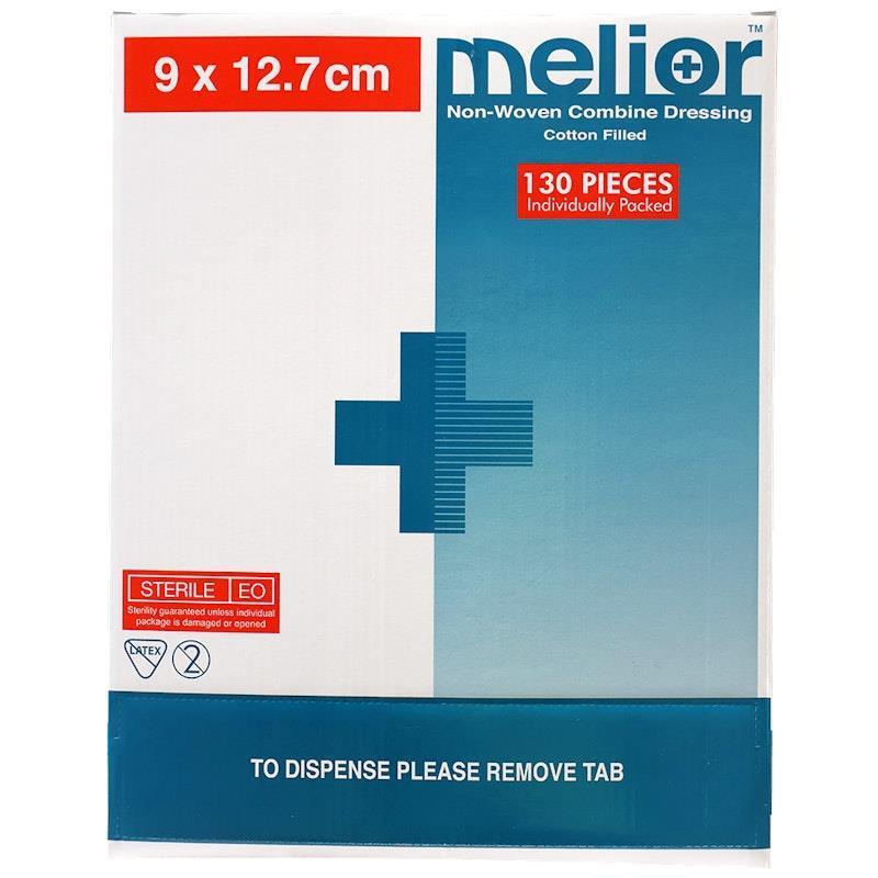 Load image into Gallery viewer, Melior Combine Dressing Pads Sterile 9 x 12.7cm 130 Pieces/Box
