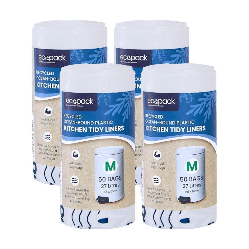 Load image into Gallery viewer, Ecopack 27L Recycled Plastic Bags Medium Bundle 4 Rolls/200 Bags
