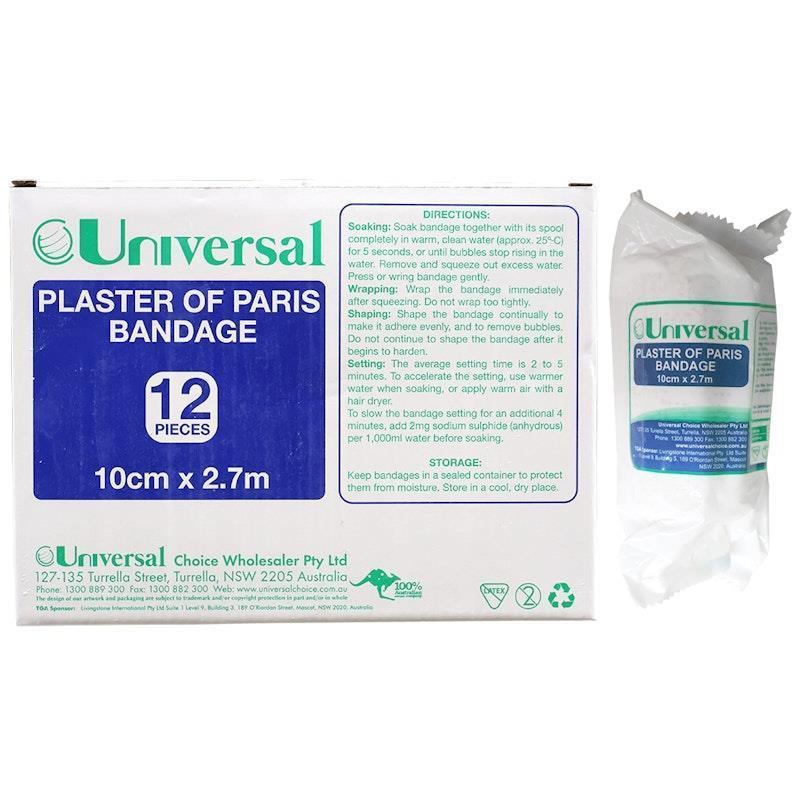 Load image into Gallery viewer, Universal Choice Plaster of Paris Cast Bandage 10cm x 2.7m 12 Pieces/Box
