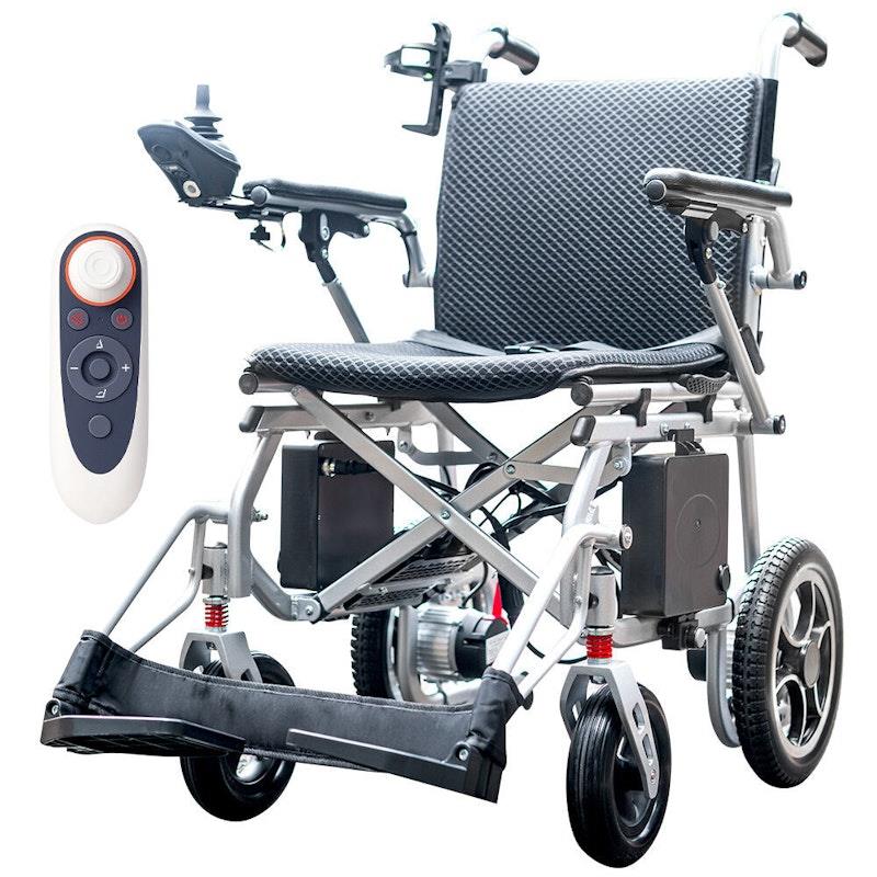 Load image into Gallery viewer, Equipmed Power Electric Wheelchair Extra Lightweight Long Range Silver
