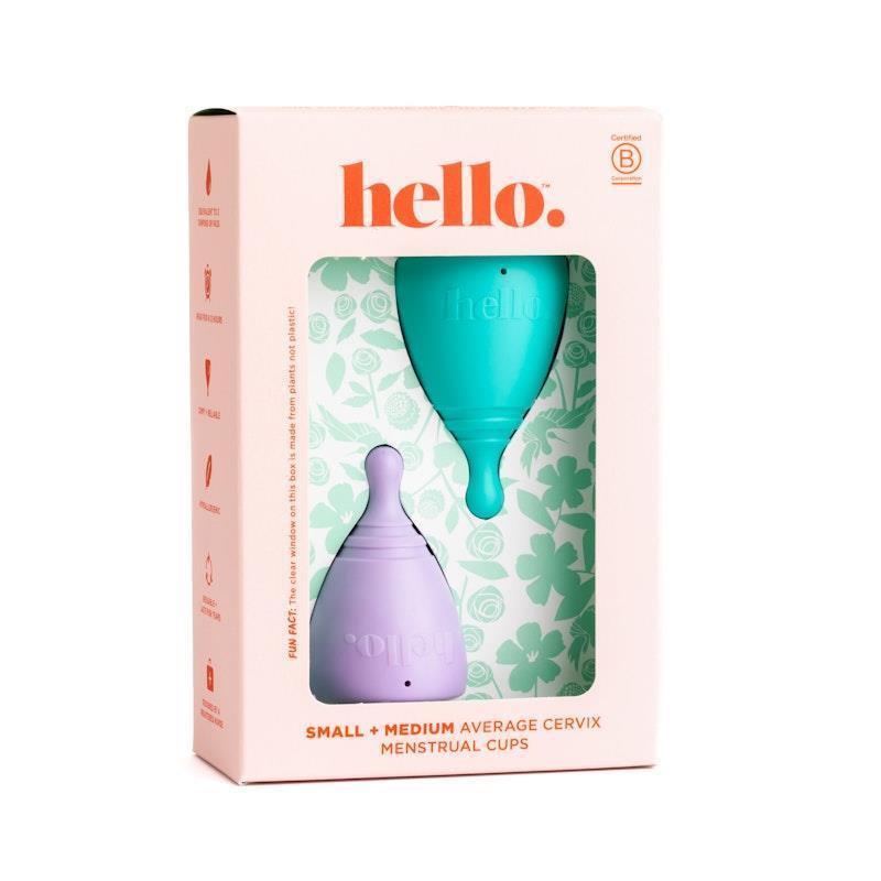 Load image into Gallery viewer, Hello Period Average Cervix Cups S Lilac + M Blue SML-MED
