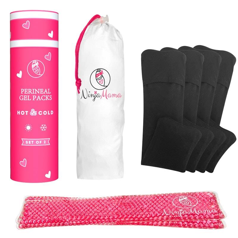 Load image into Gallery viewer, Ninja Mama Perineal Ice And Heat Therapy Packs. Reusable - Hot Or Cold Pack of 2 With 4 Washable Sleeves
