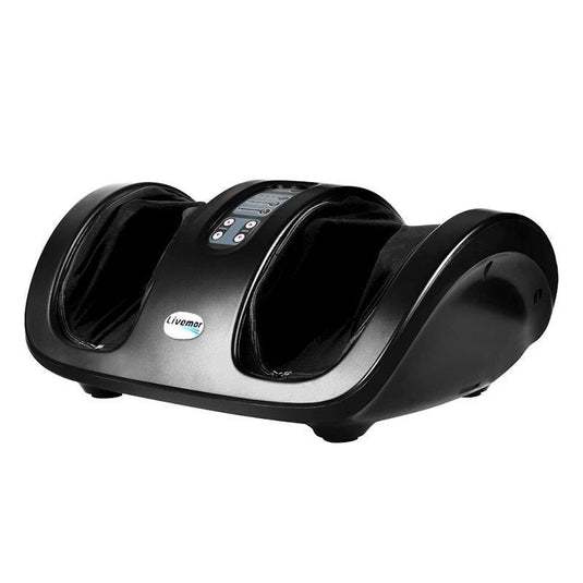 Livemor Foot Massager Ankle & Calf Shiatsu Kneading Rolling Massagers Black
