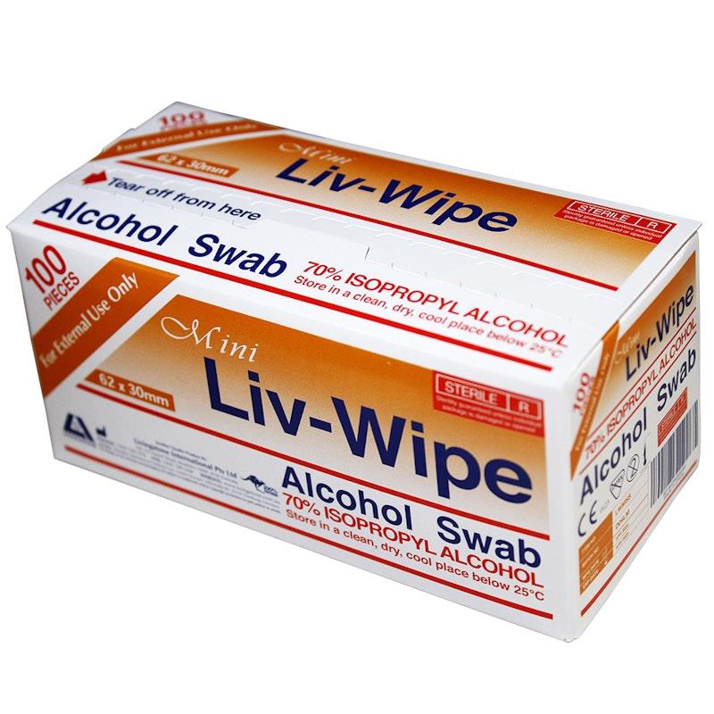 Load image into Gallery viewer, Liv-Wipe 70% Alcohol Swabs Prep Pad - Mini 100pcs
