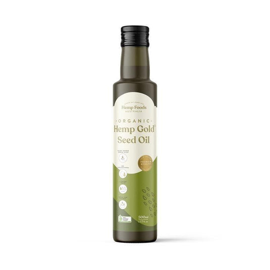 Hemp Foods Australia Organic Hemp Gold Seed Oil 500ml Single Unit