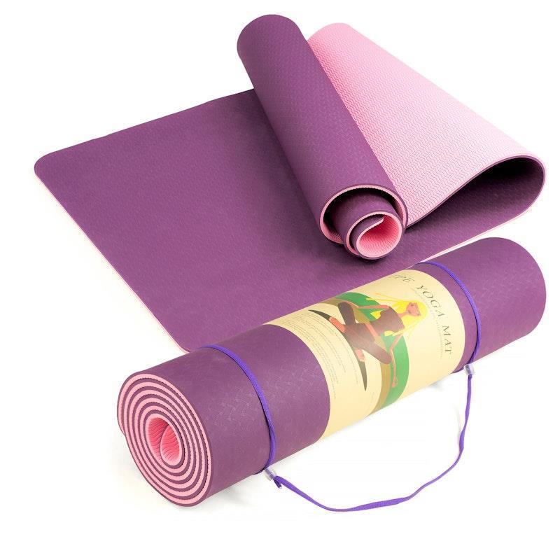 Load image into Gallery viewer, Powertrain TPE Pilates Exercise Yoga Mat 8mm Dark Purple
