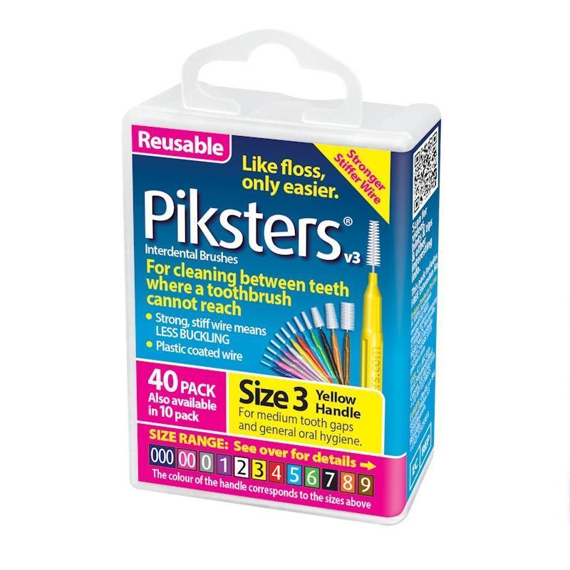 Load image into Gallery viewer, Piksters Interdental Brushes Yellow Size 3 40pk
