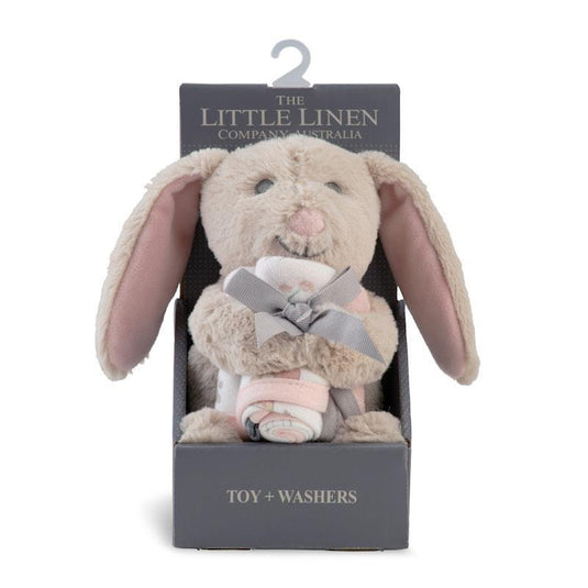 The Little Linen Company Plush Toy & Washers Harvest Bunny