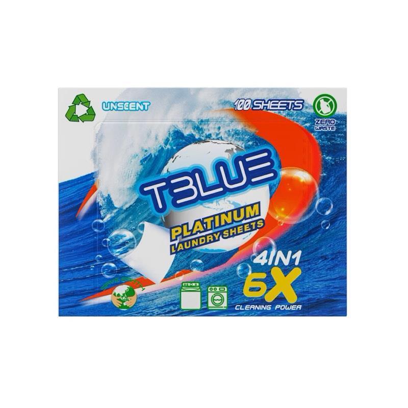 Load image into Gallery viewer, TBLUE Laundry Detergent Sheets Unscent Pack of 100 Sheets
