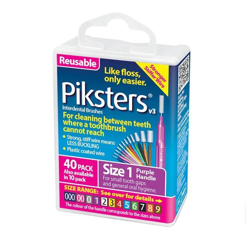 Load image into Gallery viewer, Piksters Interdental Brushes Purple Size 1 40pk
