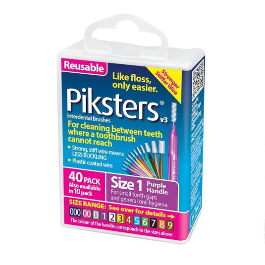 Piksters Interdental Brushes Purple Size 1 40pk