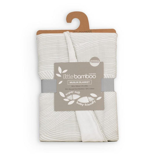 Little Bamboo Muslin Baby Blanket - Natural