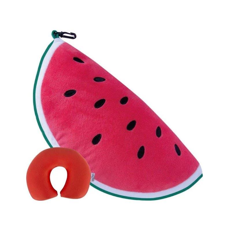 Load image into Gallery viewer, Lazy Dayz Two-Way Reversible Microfibre Travel Pillow Watermelon
