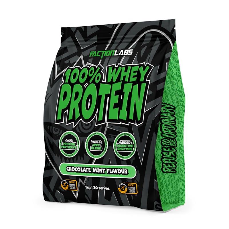 Load image into Gallery viewer, Faction Labs 100% Whey Protein - 30 serves Choc Mint
