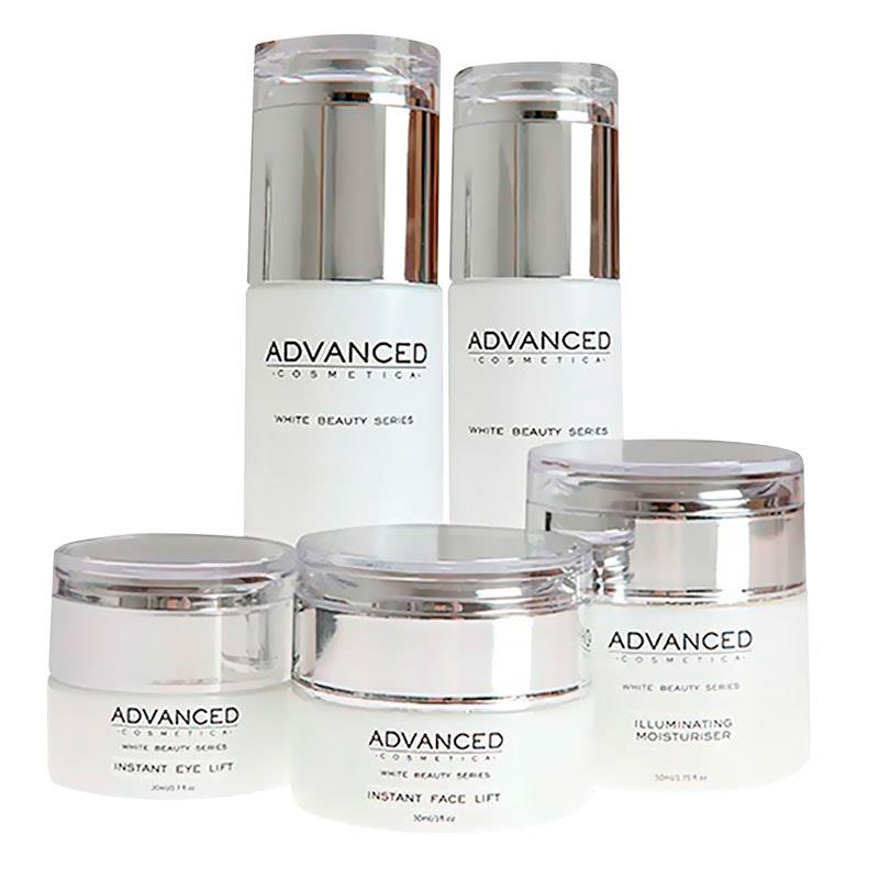 Load image into Gallery viewer, Advanced Cosmetica White Beauty Series Natural Illuminating &amp; Anti Ageing 5 Product Gift Set
