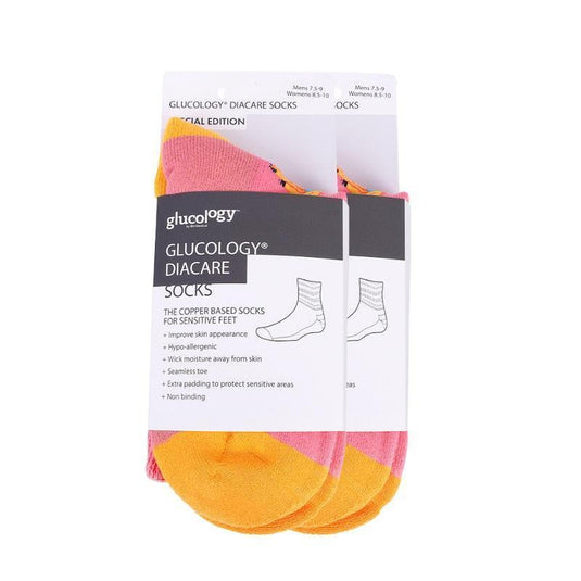 Glucology Copper based Socks 2 Pairs Small/ Bananas