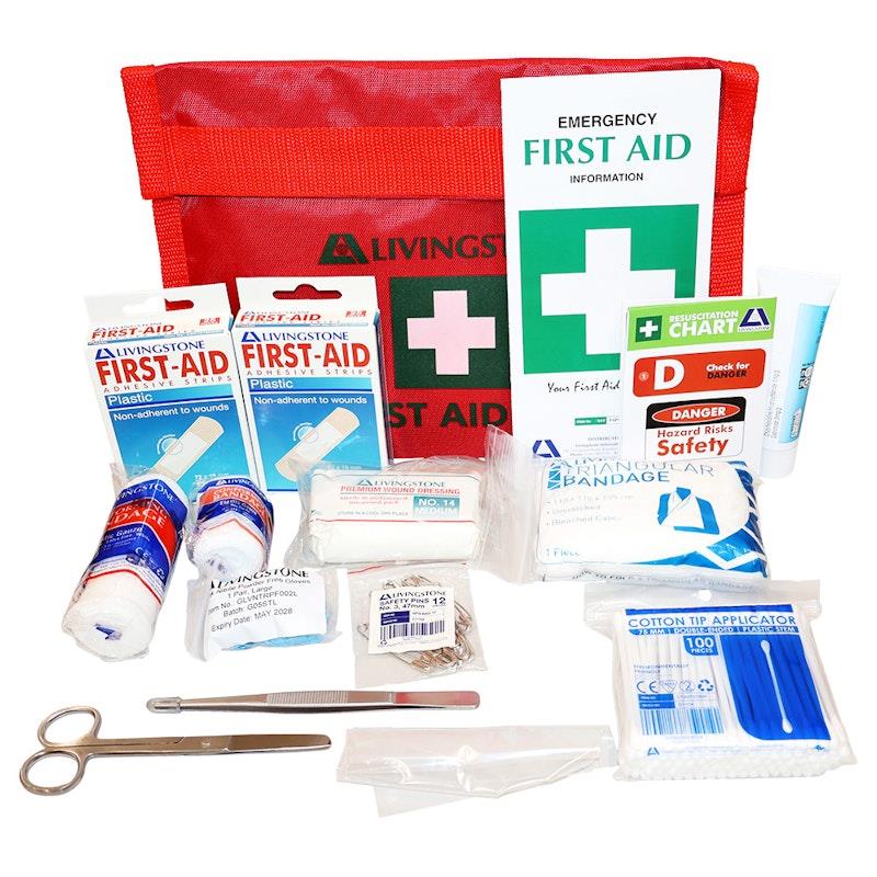 Load image into Gallery viewer, Livingstone First Aid Kit Class C In Red Nylon Pouch Bundle
