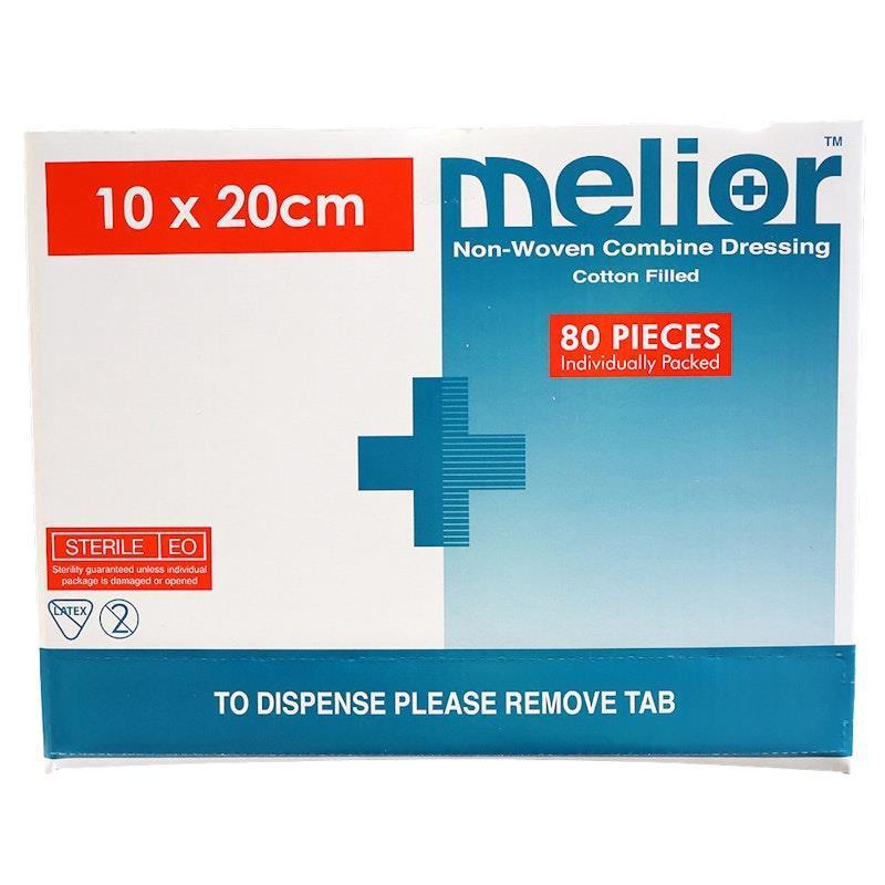 Load image into Gallery viewer, Melior Combine Dressing Pads Sterile 10 x 20cm 80 Pieces/Box
