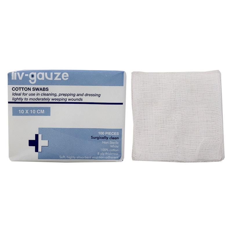 Load image into Gallery viewer, Livingstone Gauze Swabs 8 ply Cotton Non-Sterile 10 x 10 cm 100 Pieces/Box

