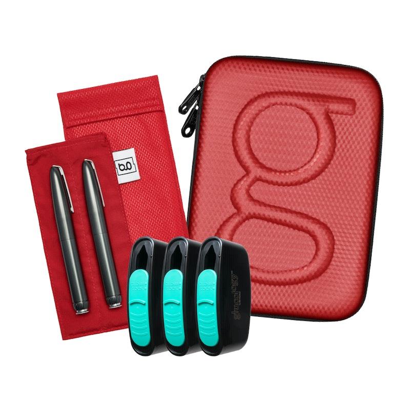Load image into Gallery viewer, Glucology Travel Bundle Case - Plus, Red/ 2 Pen Pouch - Red/ 3 Sharps
