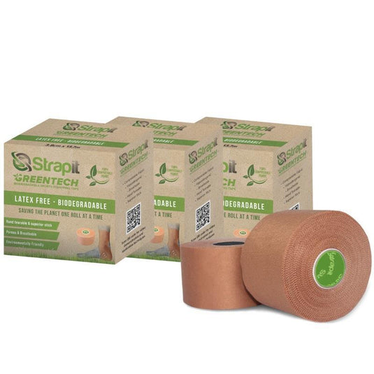 Strapit Greentech Biodegradable & Compostable Sports Strapping Tape 3 Pack