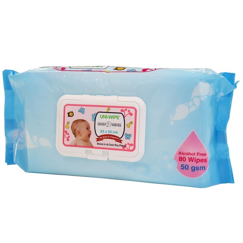 Load image into Gallery viewer, Uni-Wipe Unscented Alcohol Free Baby Wipes 80 Wipes 12Pack
