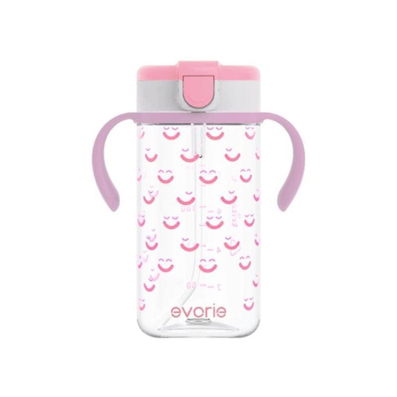 Load image into Gallery viewer, Evorie Tritan Kids Straw Water Bottle Mug 300mL, Smiley 1Unit

