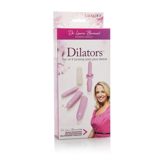 CalExotics Dr. Laura Berman Dilators Set Of 4 Locking Sizes Plus Sleeve Purple
