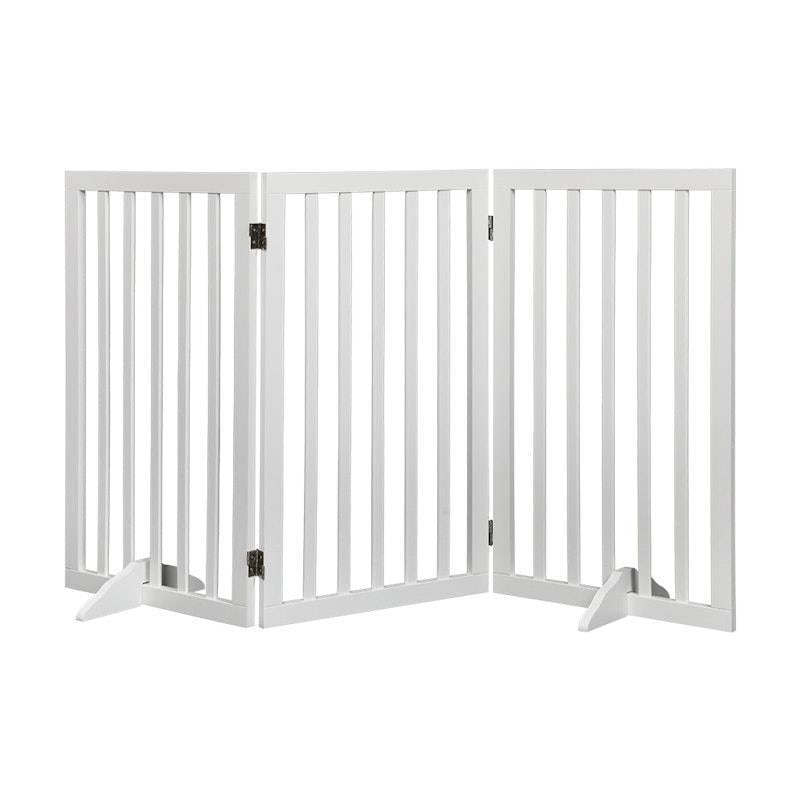 Load image into Gallery viewer, PaWz Wooden Pet Gate Dog Fence Safety Stair Barrier Security Door 3 Panel Large

