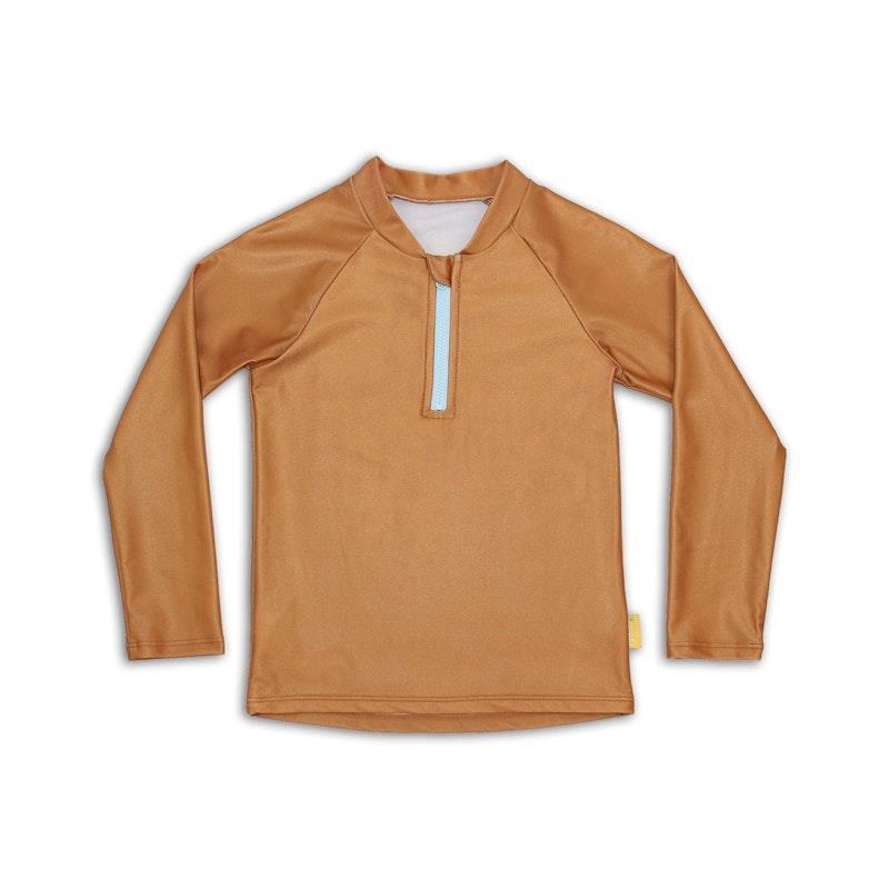 Load image into Gallery viewer, tyoub Long Sleeve Raglan Rash Vest Recycled Terracotta Kids 2years
