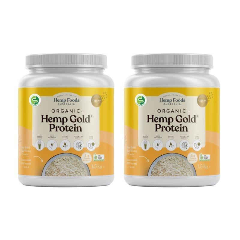 Load image into Gallery viewer, Hemp Foods Australia Organic Hemp Gold® Protein Powder 1.5kg Twin Pack
